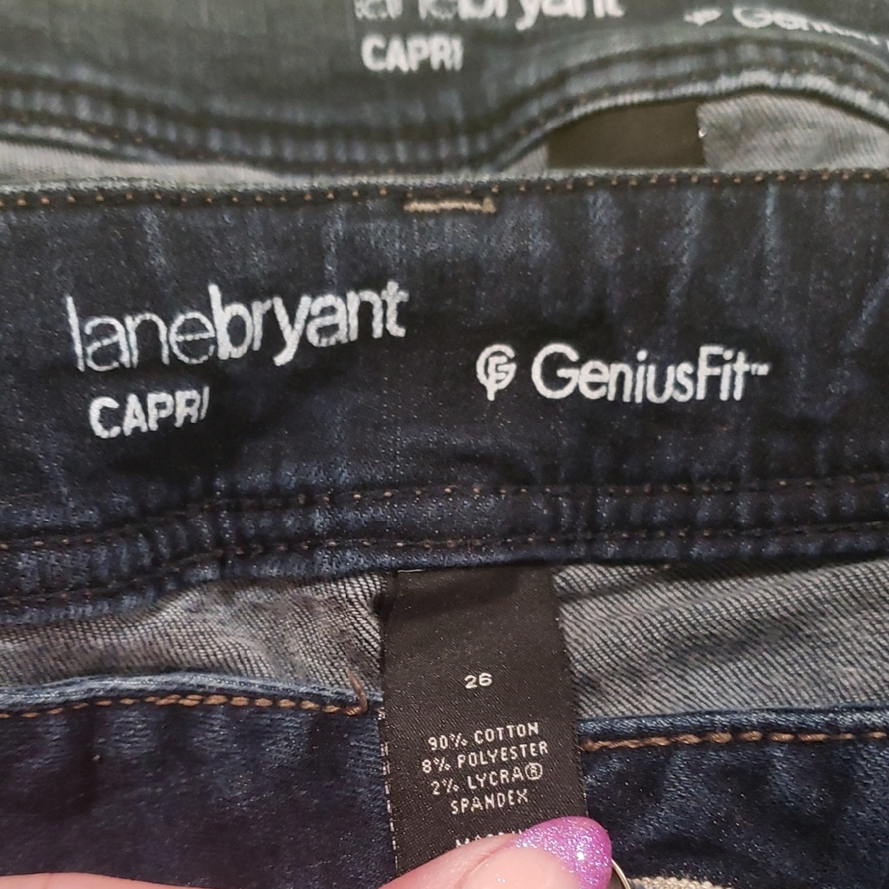 2 Pair Lane Bryant Genius Fit Capris 26
